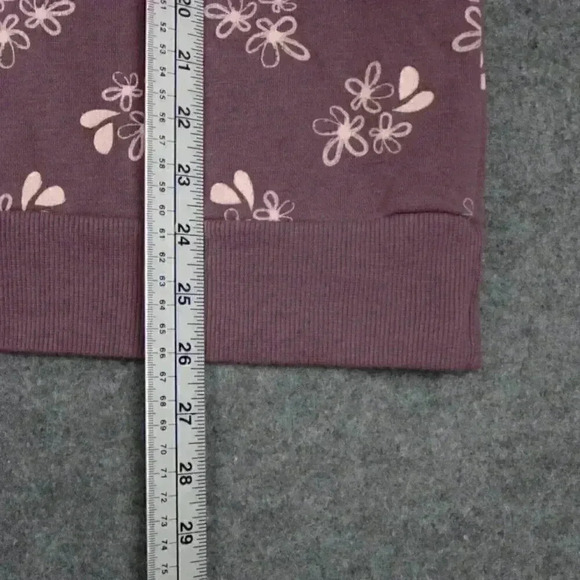 🔵 2/$15 ~ GEORGE fleece ladies sweater XL burgundy with white flowers - Picture 7 of 9